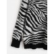 Rundhalsausschnitt Hängender Schulter Zebra Pullover