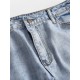 Beunruhigte Pocket Krawattenfärbende Gerade Geschnittene Jeans mit Hoher Taille