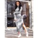 Etuikleid Weiß Kleider gemischten Baumwollen im schicken & modischen Style Langarm Damenmode mit Rollkragen und Schlitz an der Front