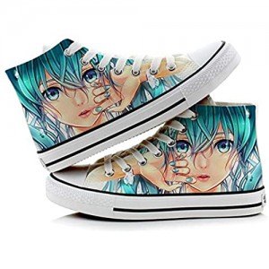 jiushice Unisex Hatsune Miku Canvas Schuhe Anime Printing Schuhe Klassische Freizeitschuhe Paar Schuhe Männer und Frauen Canvas Trainer