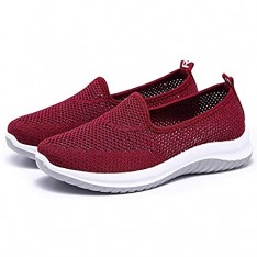 Xu-shoes Casual-Walking-Schuhe Unisex Chinese Traditional Old Beijing Slipper Schulung Tai Chi Hausarbeit Comfort Schuhe 2020NEW (Color : Red Size : EUR 35)