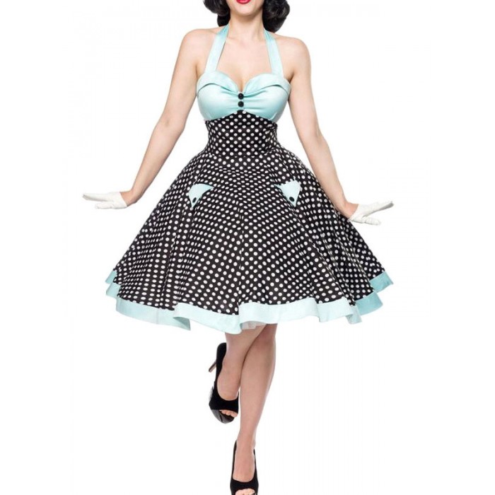1950er Jahre Kostüm Pin Up Girl Vintage Kleid Polka Dot Rockabilly Kleid