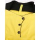 Gelb mit Farbblock 50er jahre mode und Knöpfen ärmellos V-Ausschnitt gemischten Baumwollen im Retro-Style mittellang