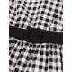 Vintage Kleider Schwarz mit Plaidmuster 50er jahre mode Rockabilly kleid und Gürtel Kleider Kurzarm und Rundkragen Baumwolle im Retro-Style