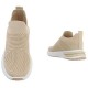 Ital Design Damenschuhe Freizeitschuhe Sneakers Low R-915- Synthetik Beige Gr. 38