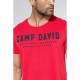 Camp David Herren T-Shirt mit Round Neck und Logo-Stickerei