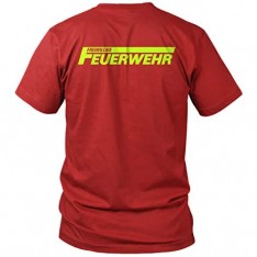 Feuerwehr - Ehrenamt Freiwillige Feuerwehr - Neon Gelb - Brust & Rücken Aufdruck - Ausrüstung Spruch Motiv - Herren T-Shirt und Männer Tshirt