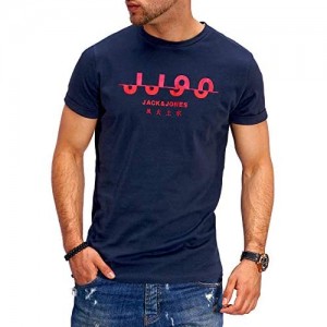 JACK & JONES Herren T-Shirt O-Neck Print Shirt Kurzarmshirt Short Sleeve Casual Streetwear