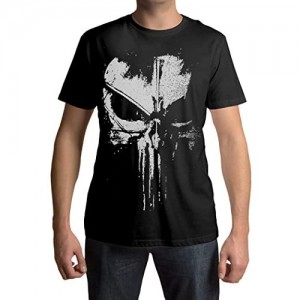 The Punisher T-Shirt Ultra Distressed Design Schwarz/verblasst Weiß #2