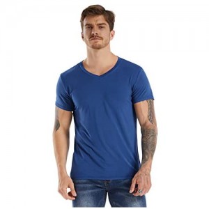 Yidarton Herren T-Shirt Kurzarm V-Ausschnitt Slim fit Fitness Freizeit Shirt Sport T-Shirts