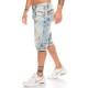 Cipo & Baxx Herren Denim Capri Jeans Shorts Kurze Bermuda Hose Mit Dicken Kontrast Nähten Blau
