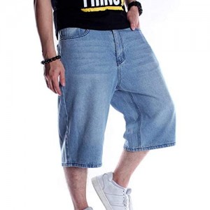 Herren Hip Hop Stil Vintage Graffiti Baggy Denim Shorts Rap Skateboard Jeans Shorts