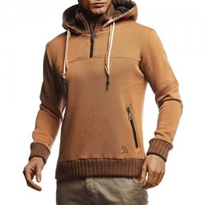 Leif Nelson Herren Hoodie Pullover mit Kapuze Kapuzenpullover für Männer Pulli Longsleeve Sweatshirt Langarm Slim Fit LN8275