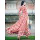 Floral Boho Dress Sommerkleid mit V-Ausschnitt Geknotet Maxikleid mit aufgeteilten Aufdruck
