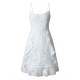 Sommerkleider kurz Damenmode Weiß Polyester Kleider und Trägern ärmellos und Rüschen Sommerkleid