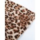 Damen Skater Kleider Leopardenmuster Polyester V-Ausschnitt Grau Klassisch Langarm Fit und Flare Kleid