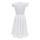 Damen Partykleider White Jewel Neck Polyester Knielanges Abendkleid